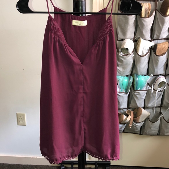 Sophie Rue Tops - Halter Maroon Tank